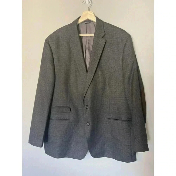 Ralph Lauren Charcoal Mens Sport Jacket Blazer Size 50 R Elbow Patches Business - Picture 1 of 8